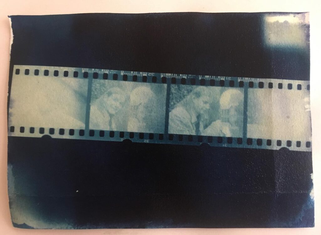 Paper cyanotype contact positive